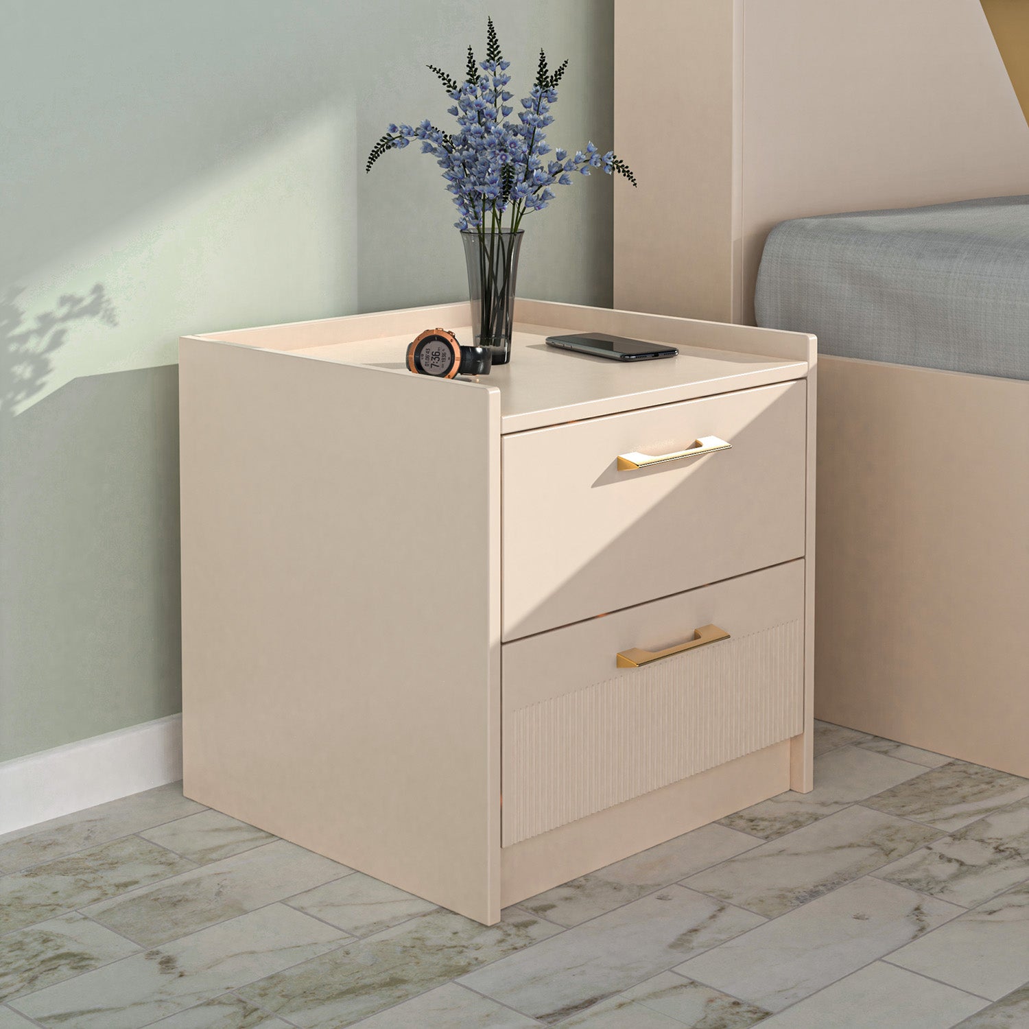Nilkamal Mirage Nightstand (Ivory)