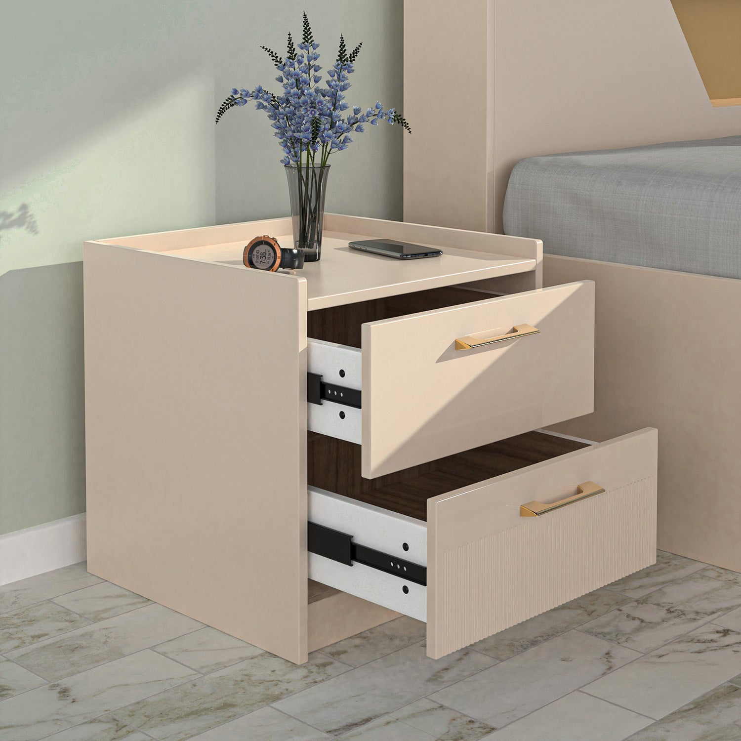 Nilkamal Mirage Nightstand (Ivory)