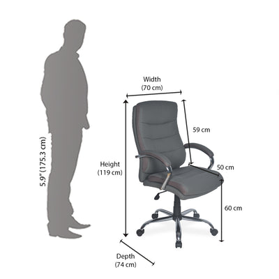 Nilkamal Neal High Back Office Chair Grey Nilkamal Furniture