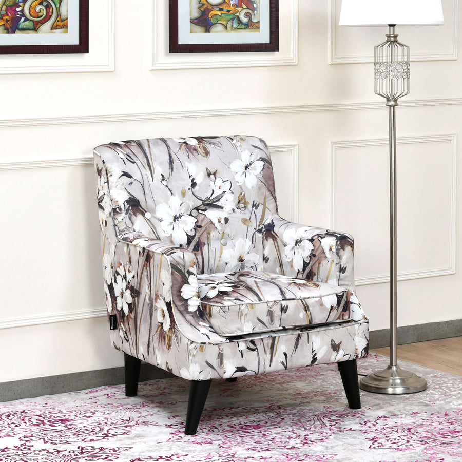 Nilkamal Newark Chair Fabric Sofa Floral (Mustard)