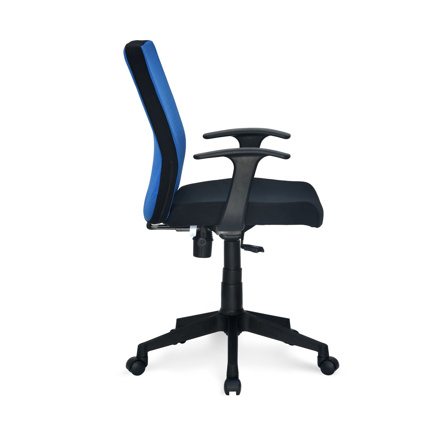 Nilkamal Nile Neo Low Back Upholstered Office Chair with Push Back Mechanism (Blue)