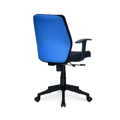 Nilkamal Nile Neo Low Back Upholstered Office Chair with Push Back Mechanism (Blue)