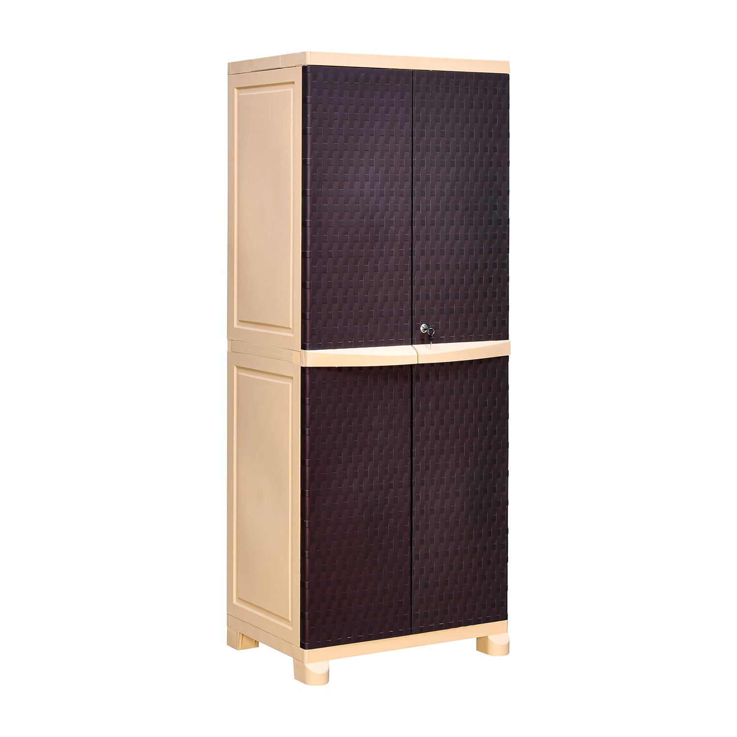 Nilkamal Freedom Big 6 (FB6) Plastic Storage Cabinet (Weather Brown /  Biscuit)