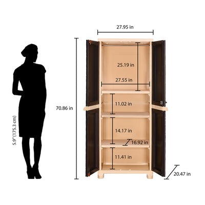 Nilkamal Freedom Big 6 (FB6) Plastic Storage Cabinet (Weather Brown /  Biscuit)