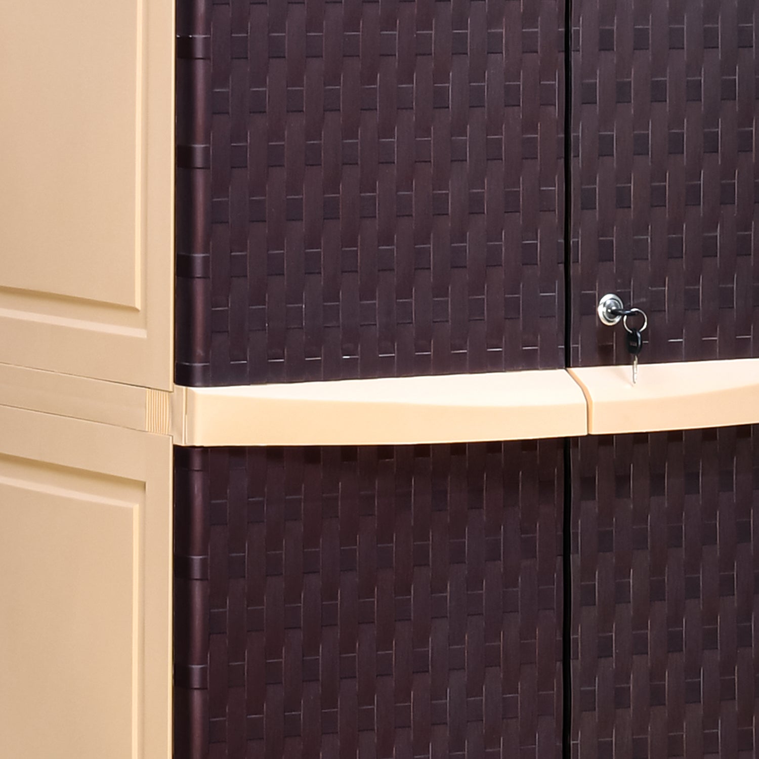 Nilkamal Freedom Big 6 (FB6) Plastic Storage Cabinet (Weather Brown /  Biscuit)