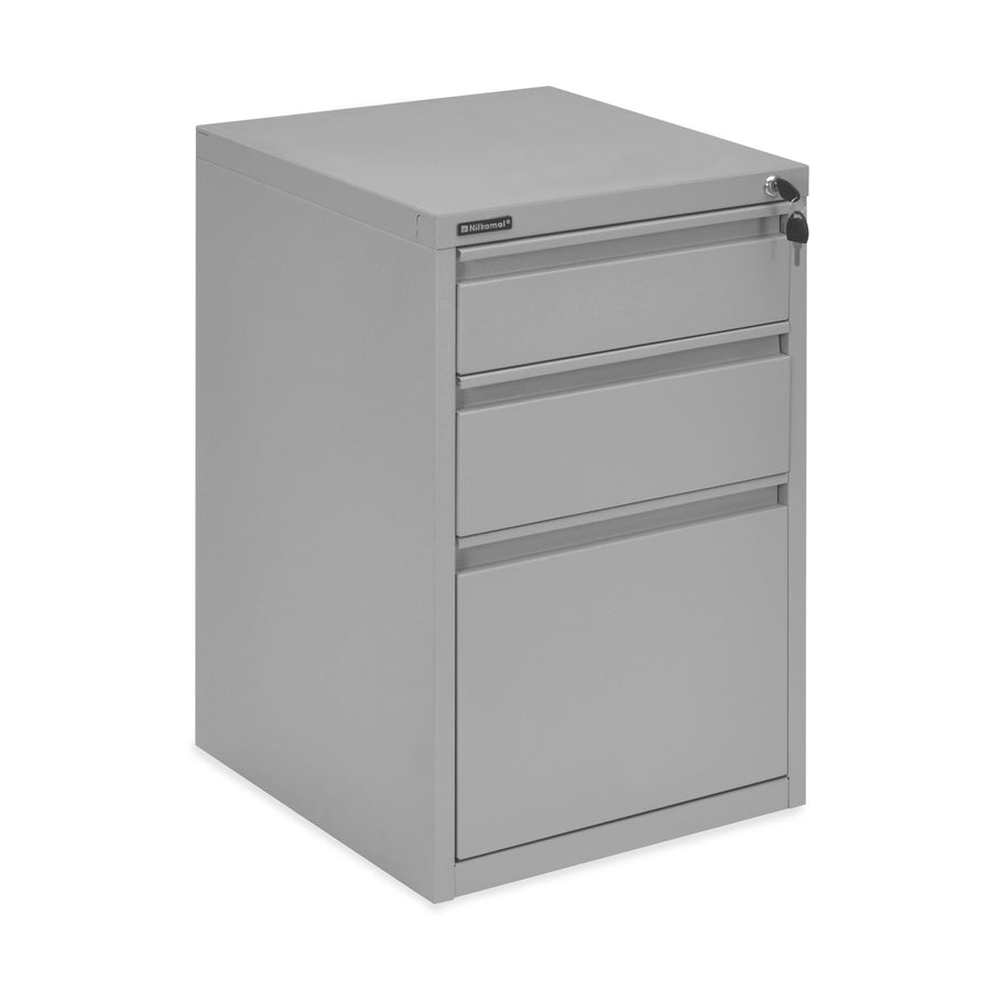 Nilkamal Noah 3 Door Movable Pedestal (Grey)