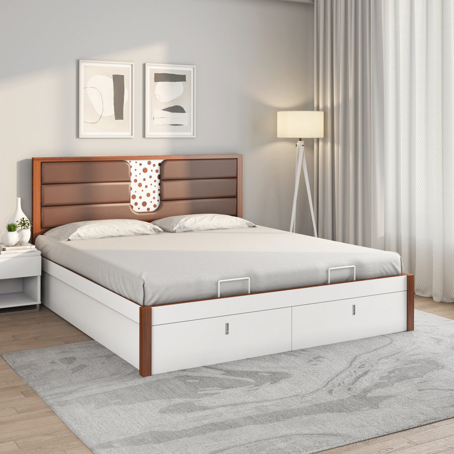 Nilkamal Noir Premier Bed With Full Hydraulic Storage (White)
