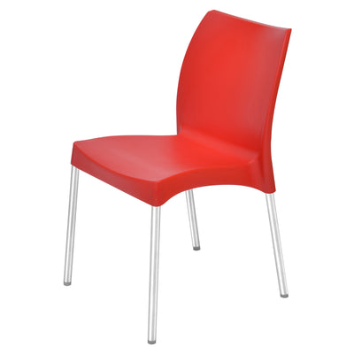Nilkamal Novella 07 Plastic Armless Chair (Bright Red)