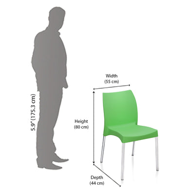 Nilkamal Novella 07 Plastic Armless Chair (Green)