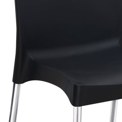 Nilkamal Novella 07 Plastic Armless Chair (Iron Black)