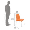 Nilkamal Novella 07 Plastic Armless Chair (Orange)