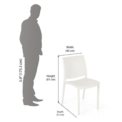 Nilkamal Novella 08 Plastic Armless Chair (Milky White)