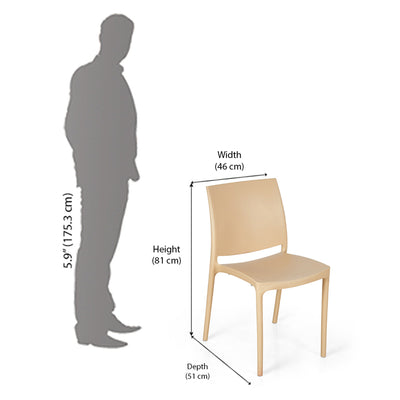 Nilkamal Novella 08 Plastic Armless Chair (Biscuit)