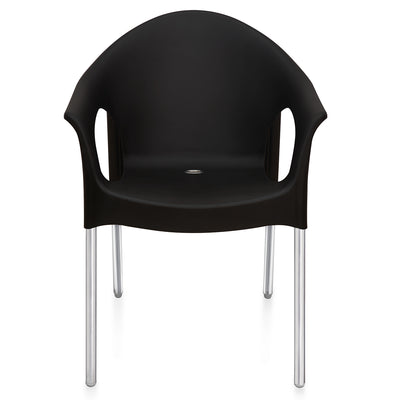 Nilkamal Novella 09 Plastic Arm Chair (Iron Black)