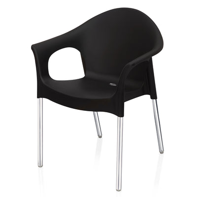 Nilkamal Novella 09 Plastic Arm Chair (Iron Black)