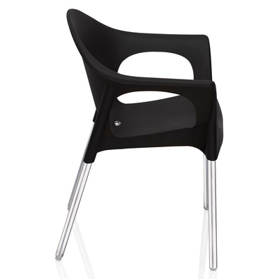 Nilkamal Novella 09 Plastic Arm Chair (Iron Black)