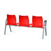 Nilkamal NS07 3 Seats with Arm Powdercoated (Grey / Bright Red)