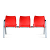 Nilkamal NS07 3 Seats with Arm Powdercoated (Grey / Bright Red)