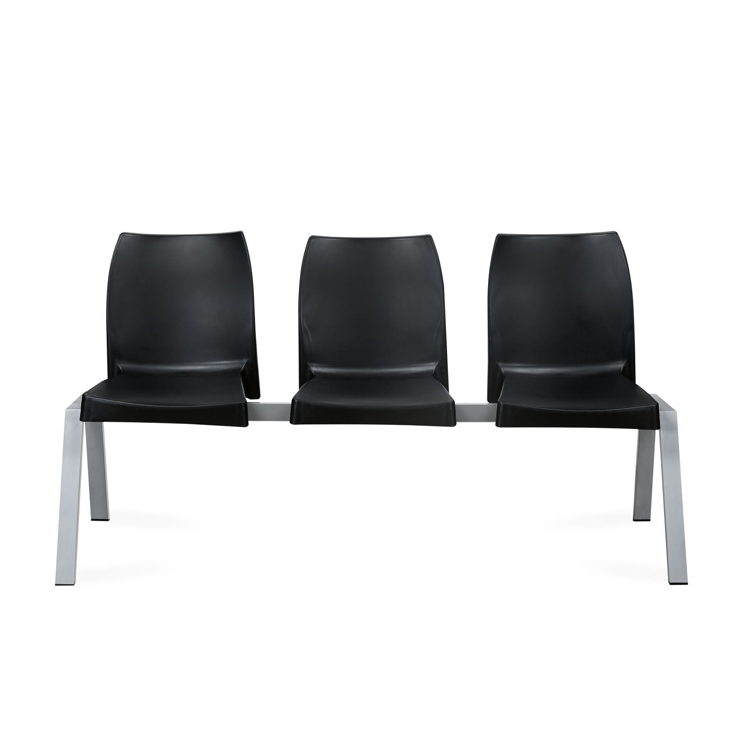 Nilkamal NS07 3 Seats without Arm Powder Coated (Grey / Black)