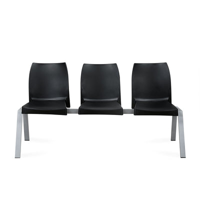 Nilkamal NS07 3 Seats without Arm Powder Coated (Grey / Black)