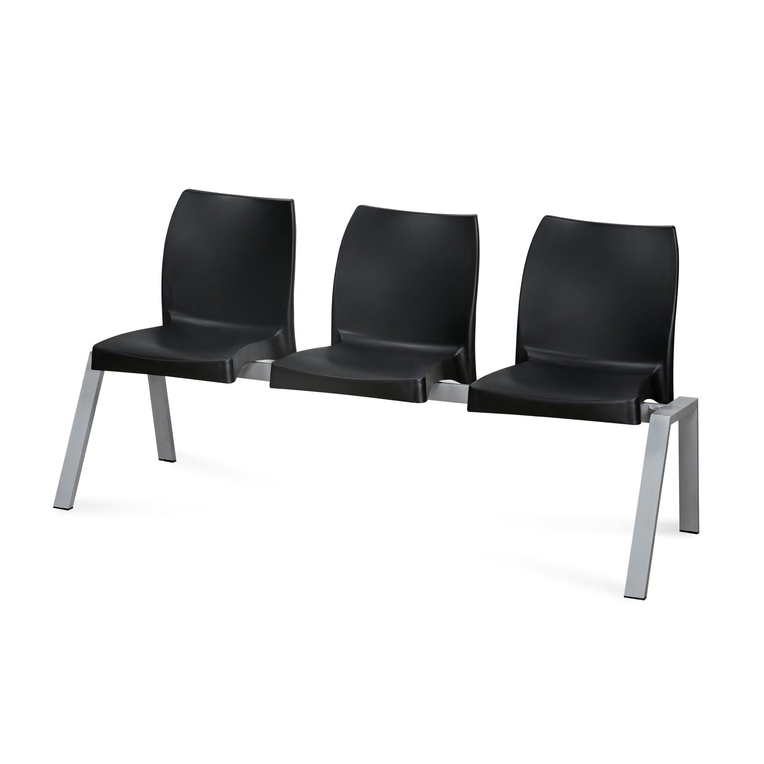 Nilkamal NS07 3 Seats without Arm Powder Coated (Grey / Black)