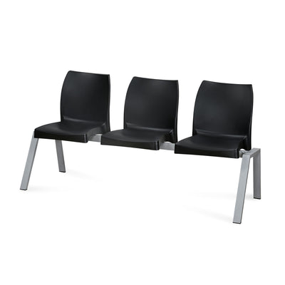 Nilkamal NS07 3 Seats without Arm Powder Coated (Grey / Black)