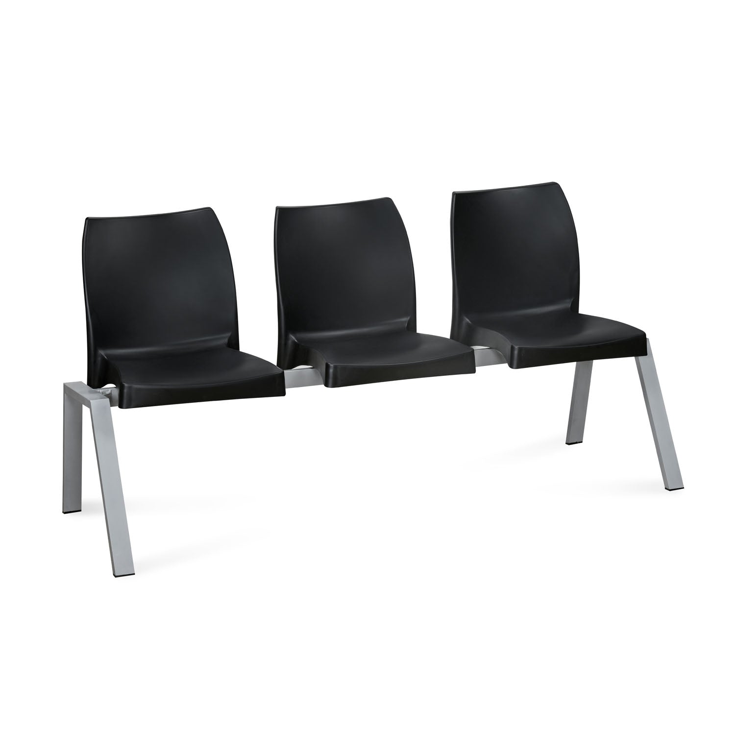 Nilkamal NS07 3 Seats without Arm Powder Coated (Grey / Black)