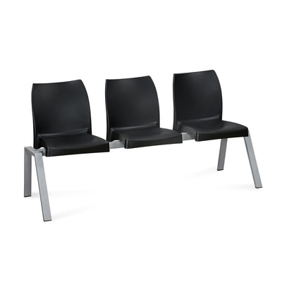 Nilkamal NS07 3 Seats without Arm Powder Coated (Grey / Black)