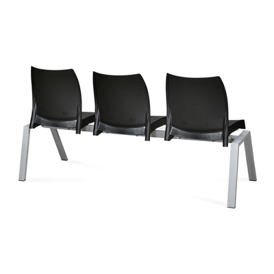 Nilkamal NS07 3 Seats without Arm Powder Coated (Grey / Black)