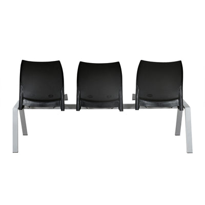 Nilkamal NS07 3 Seats without Arm Powder Coated (Grey / Black)
