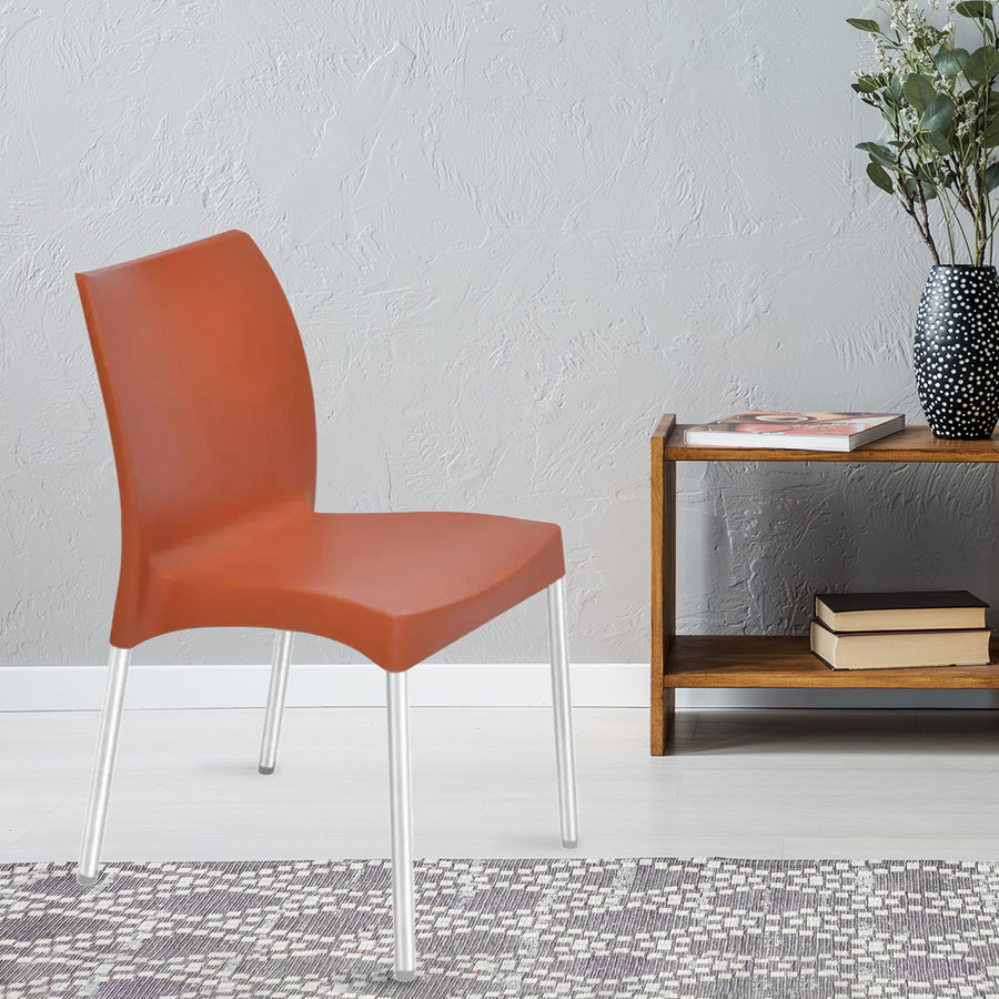 Nilkamal Novella 07 Plastic Armless Chair (Rust)