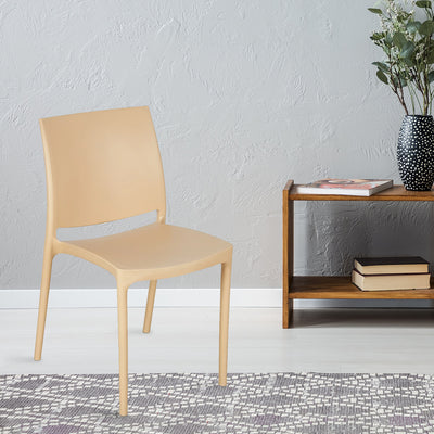 Nilkamal Novella 08 Plastic Armless Chair (Biscuit)