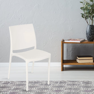 Nilkamal Novella 08 Plastic Armless Chair (Milky White)