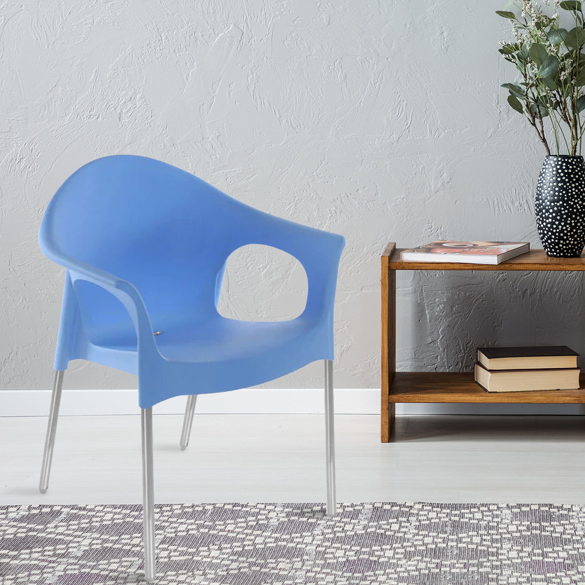 Nilkamal Novella 09 Plastic Arm Chair (Blue)