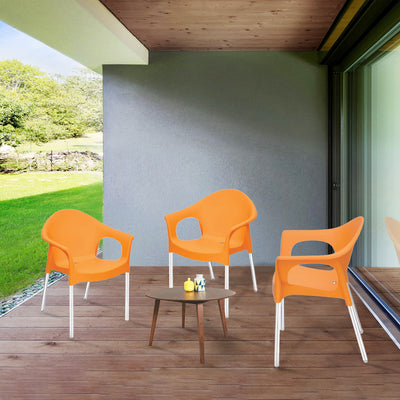 Nilkamal Novella 09 Plastic Arm Chair (Orange)