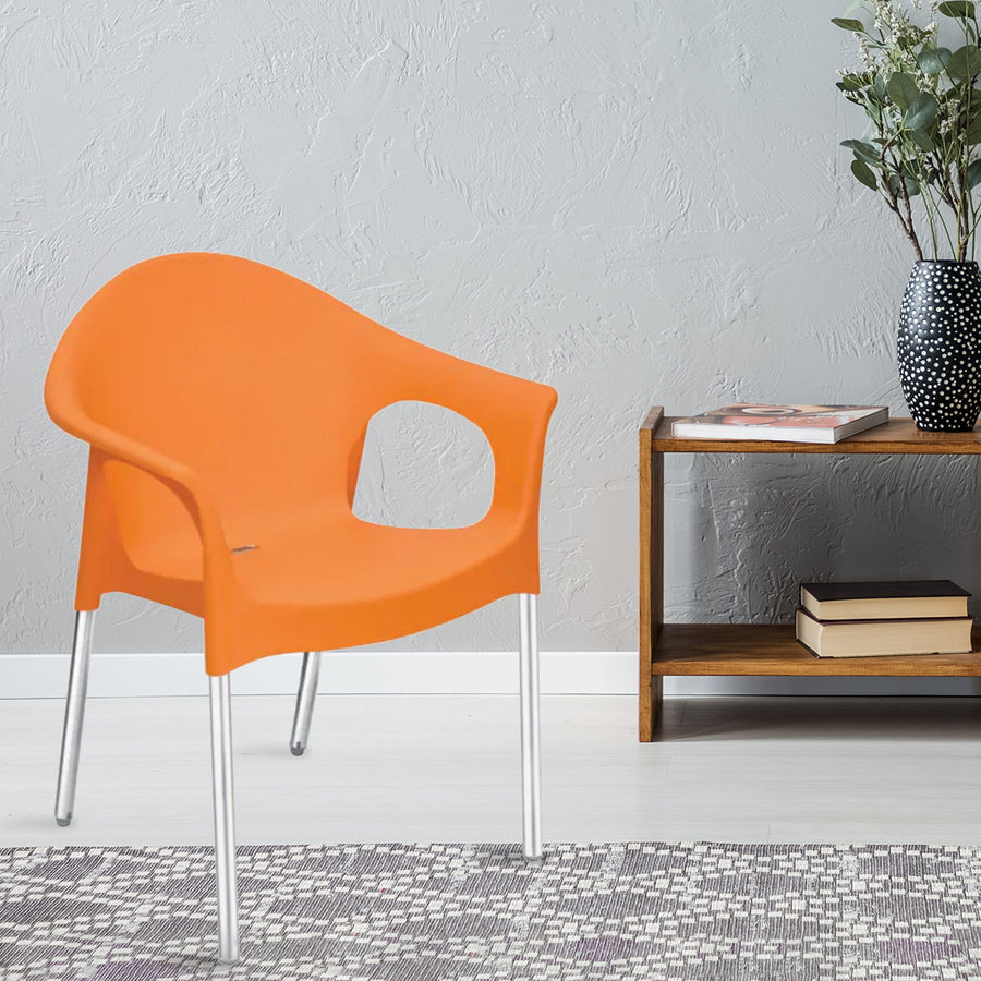 Nilkamal Novella 09 Plastic Arm Chair (Orange)
