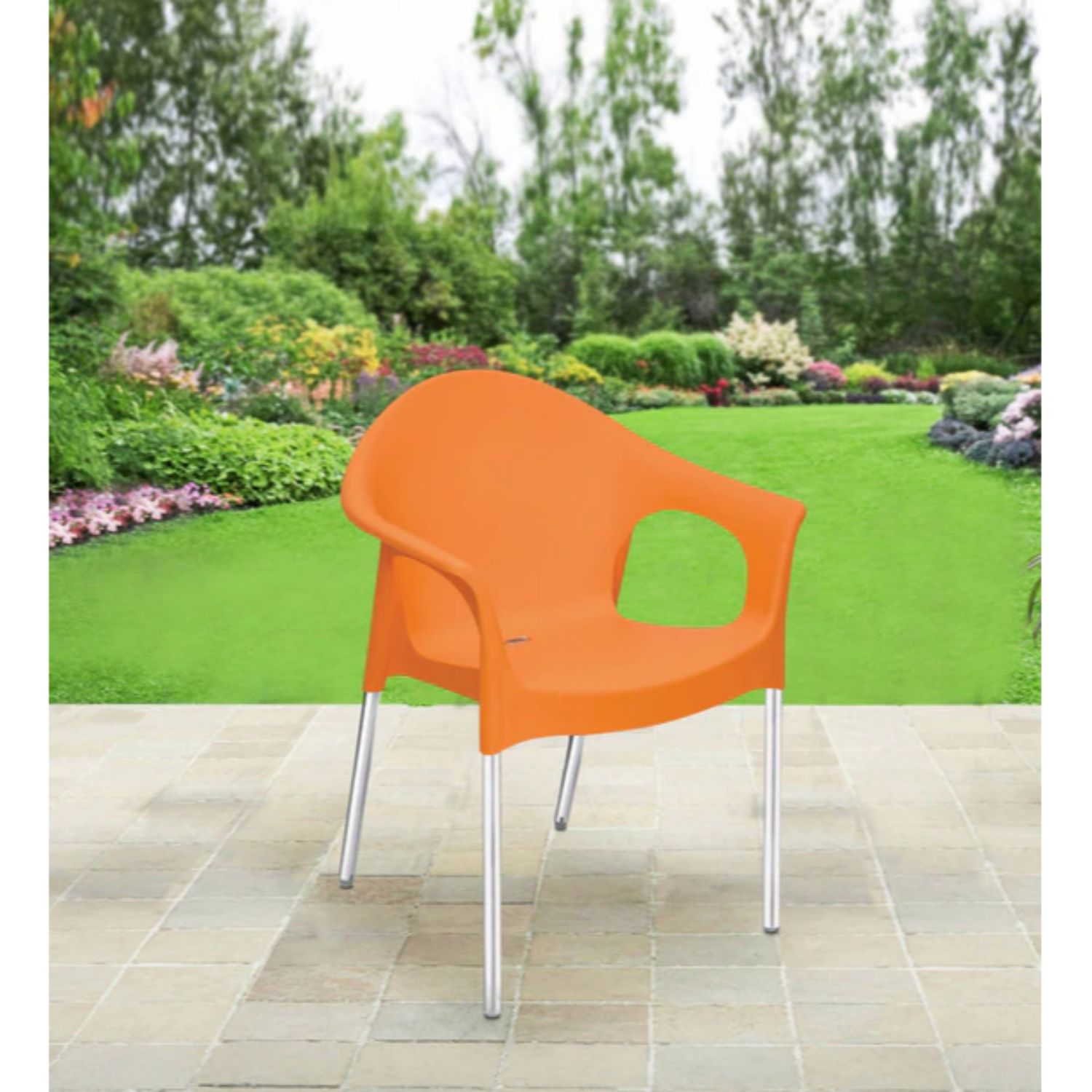 Nilkamal Novella 09 Plastic Arm Chair (Orange)