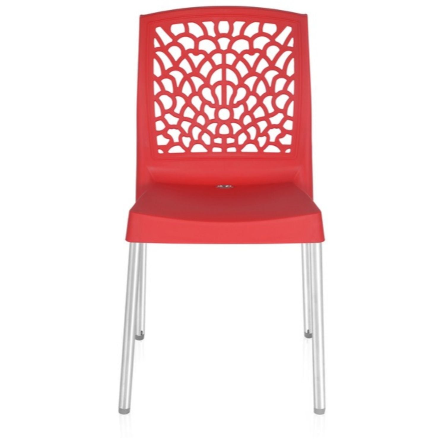 Nilkamal Novella 19 Plastic Armless Chair (Bright Red)