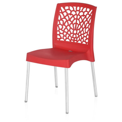 Nilkamal Novella 19 Plastic Armless Chair (Bright Red)