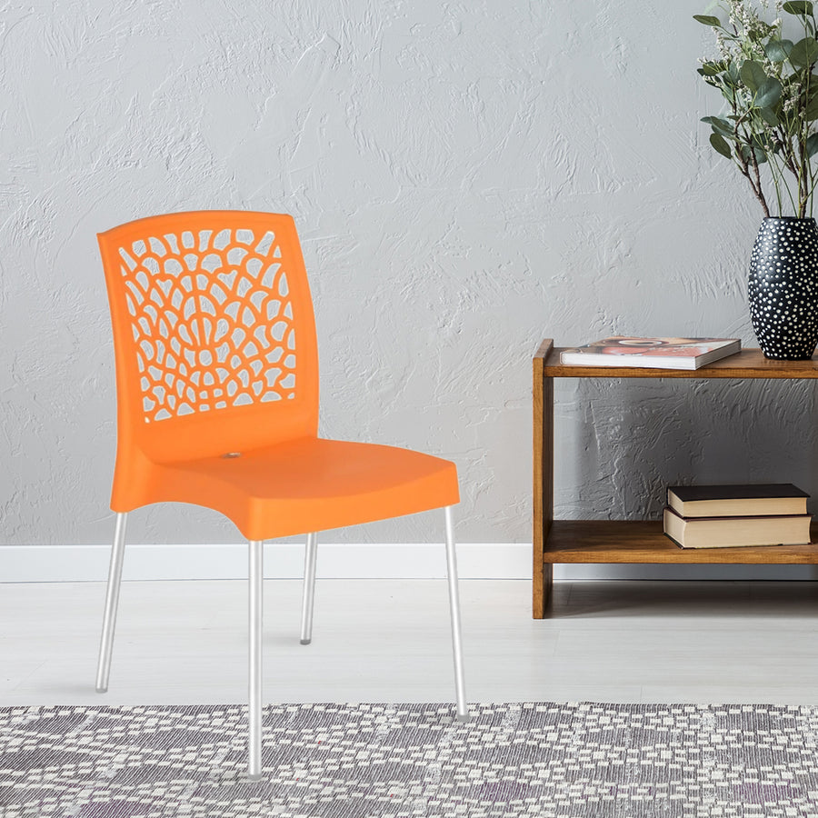 Nilkamal Novella 19 Plastic Armless Chair (Orange)