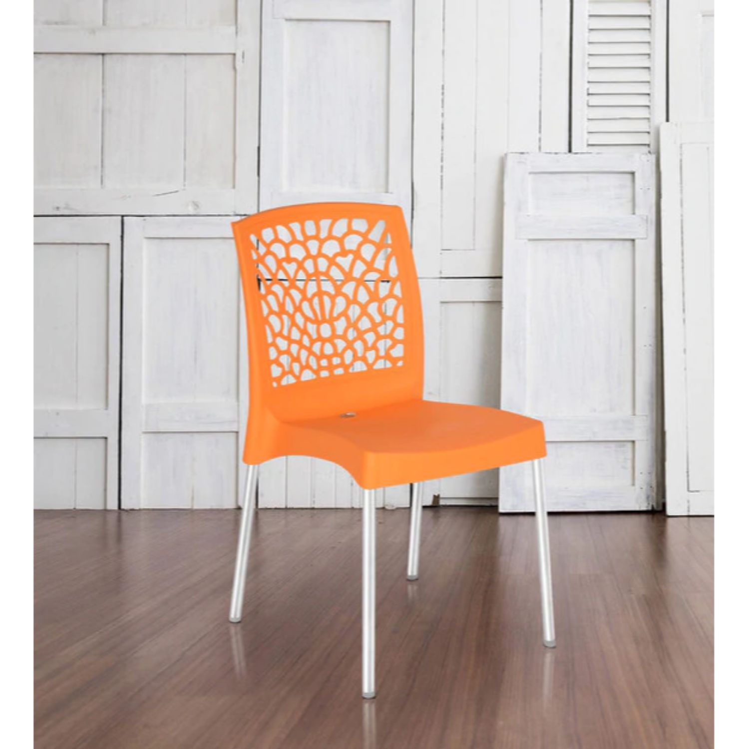 Nilkamal Novella 19 Plastic Armless Chair (Orange)