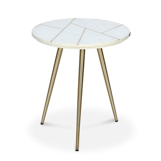 Nilkamal Nysa Marble Side Table (White)