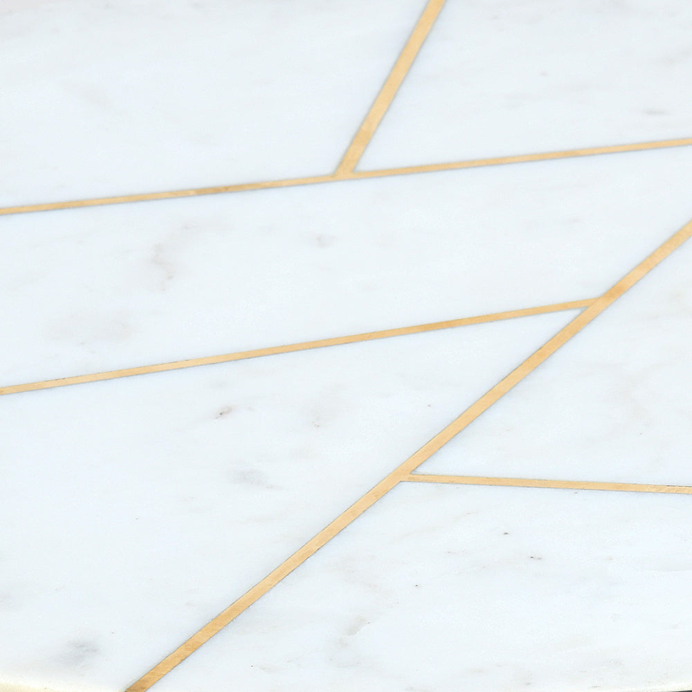 Nilkamal Nysa Marble Side Table (White)