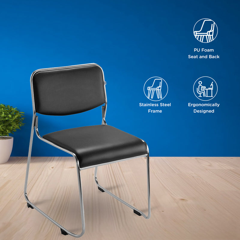 Buy Nilkamal Contract 01 without Arm Visitor Chair (Black) Online