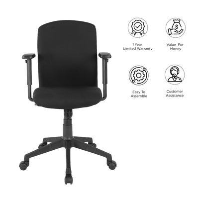 Nilkamal Gary Low Back Chair (Black)