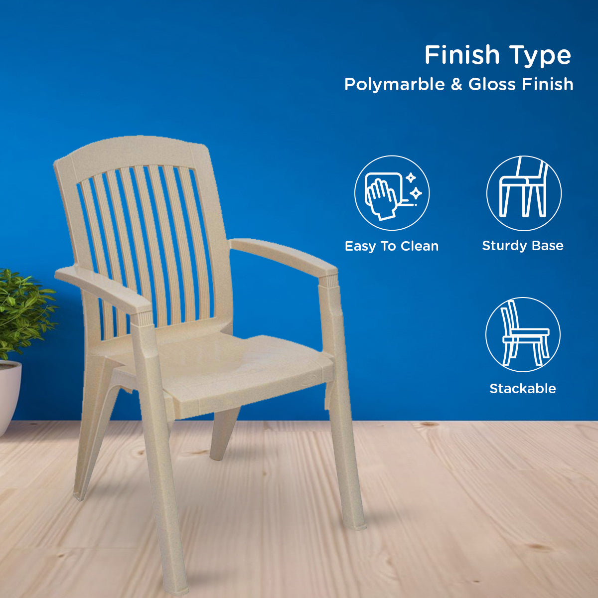Nilkamal Heritage Plastic Arm Chair Nilkamal Furniture