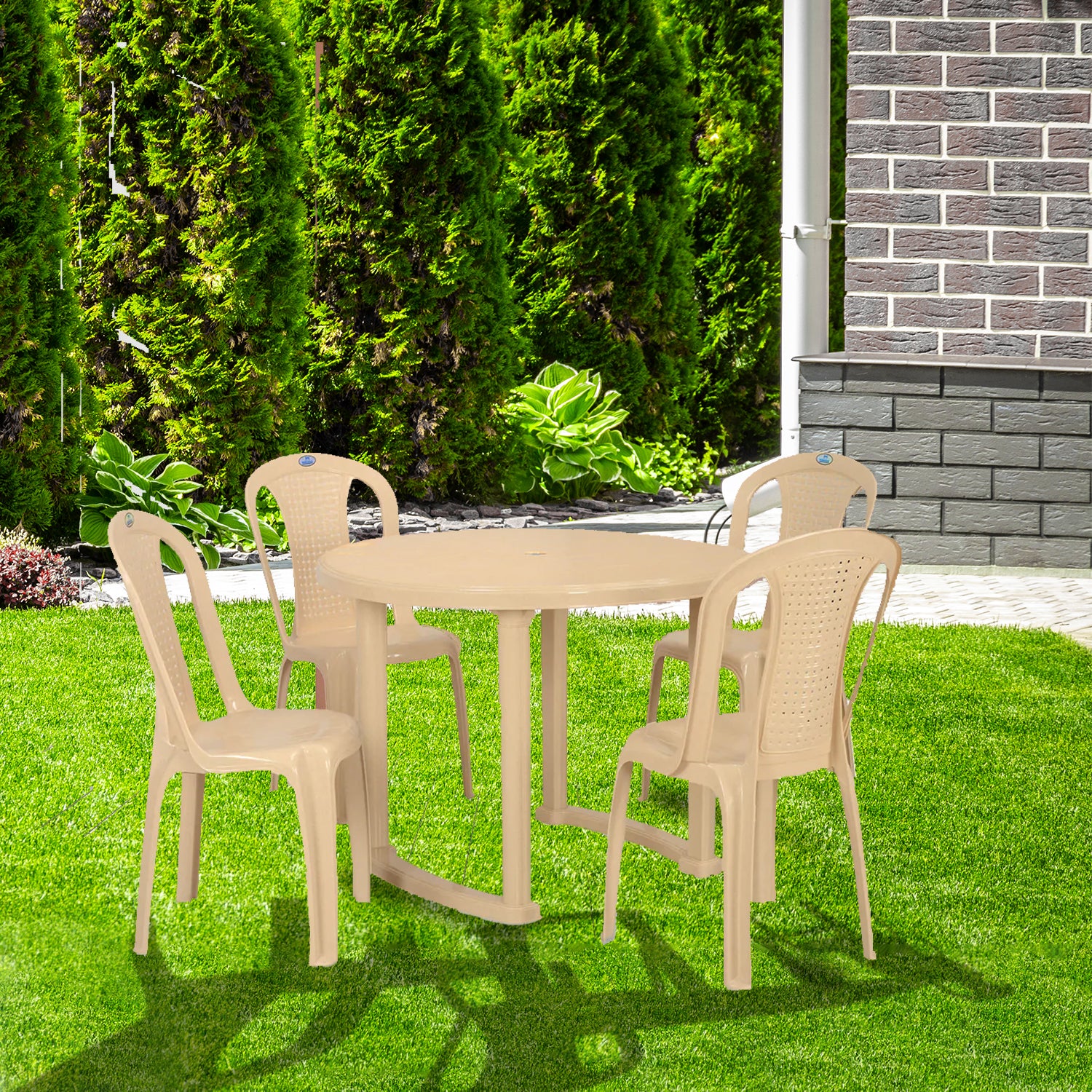 Nilkamal Meridian Kross Leg 4 Seater Dining Set