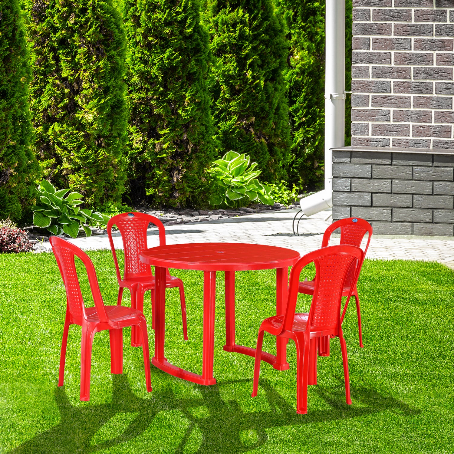 Nilkamal Meridian Kross Leg 4 Seater Dining Set