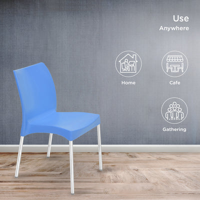 Nilkamal Novella 07 Plastic Armless Chair (Blue)
