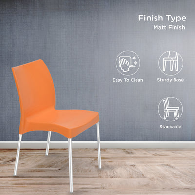 Nilkamal Novella 07 Plastic Armless Chair (Orange)